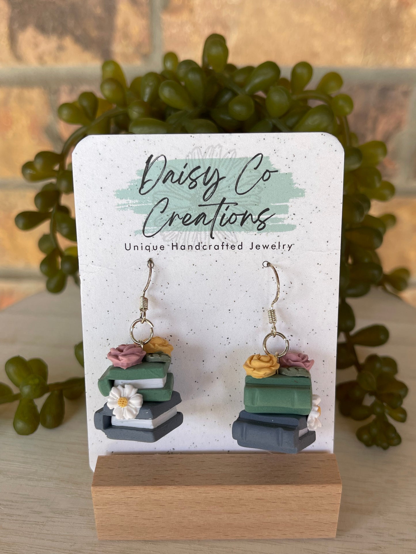 Stacked Book Earrings