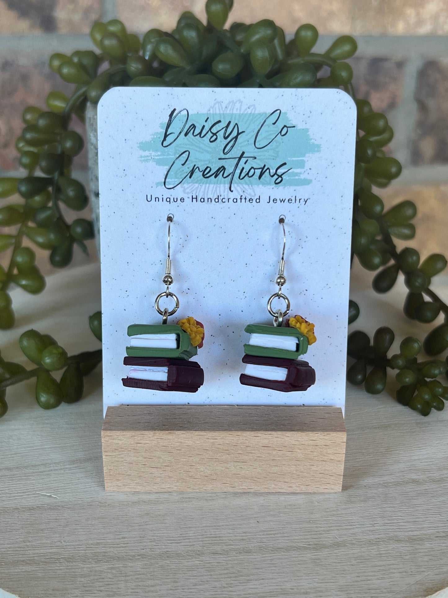 Stacked Book Earrings